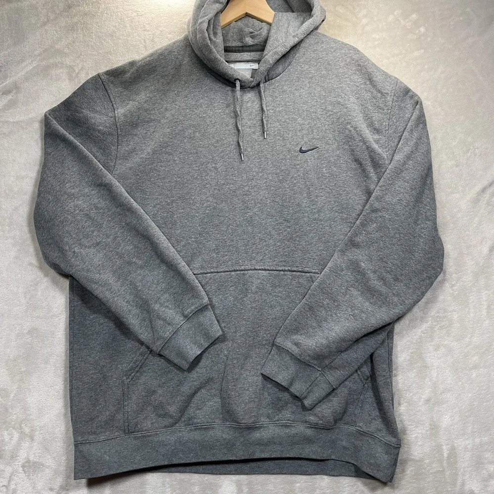 Vintage Y2K Nike Mini Swoosh Gray 2XL Hoodie Sweatshirt